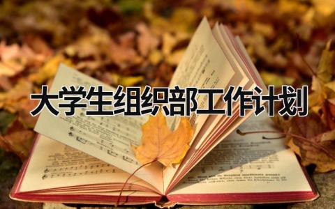 大学生组织部工作计划 (16篇）