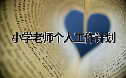 小学老师个人工作计划 (21篇）