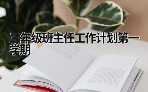 三年级班主任工作计划第一学期 (15篇）