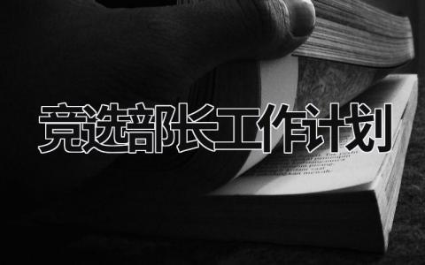 竞选部长工作计划 (18篇）