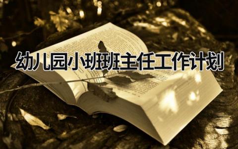 幼儿园小班班主任工作计划 (20篇）