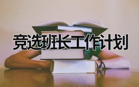 竞选班长工作计划 (20篇）