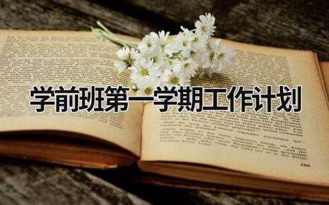 学前班第一学期工作计划 (6篇）