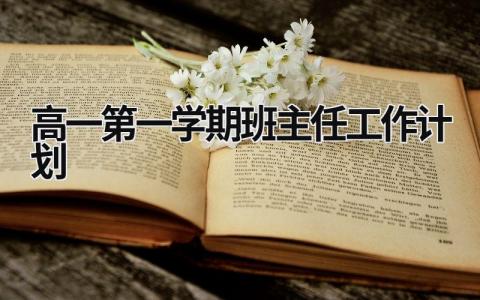 高一第一学期班主任工作计划 (16篇）