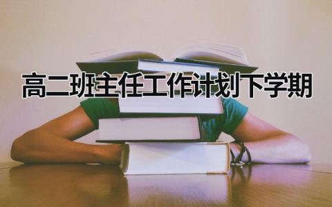 高二班主任工作计划下学期 (20篇）