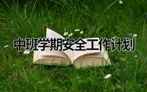 中班学期安全工作计划 (15篇）