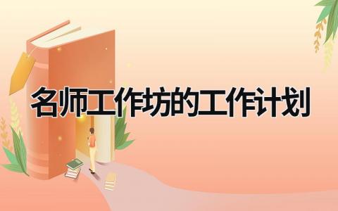 名师工作坊的工作计划 (14篇）