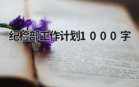 纪检部工作计划1000字 (17篇）