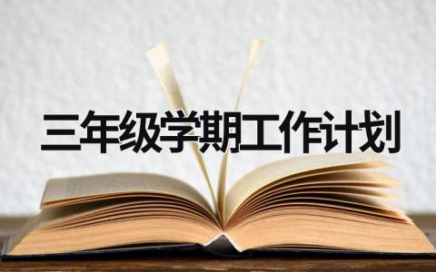 三年级学期工作计划 (20篇）