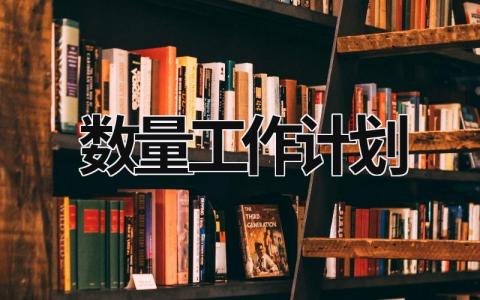 数量工作计划 (20篇）