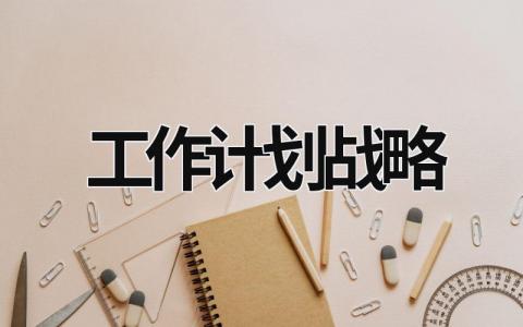 工作计划战略 (16篇）