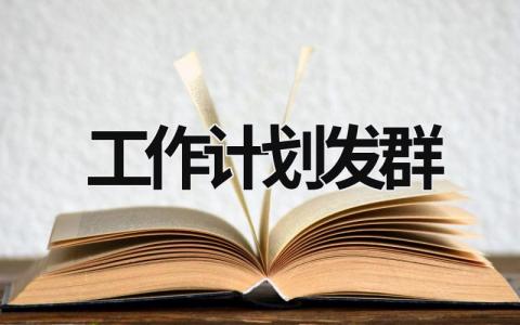 工作计划发群 (16篇）