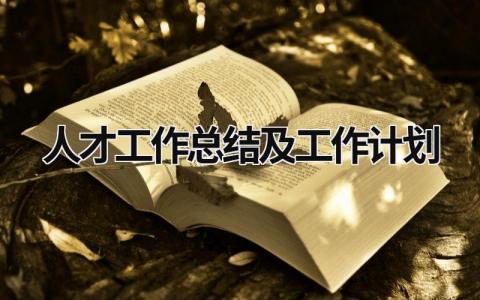 人才工作总结及工作计划 (17篇）