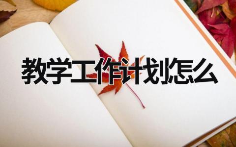 教学工作计划怎么 (17篇）