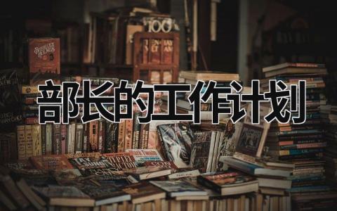 部长的工作计划 (19篇）