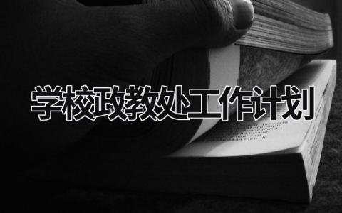 学校政教处工作计划 (18篇）