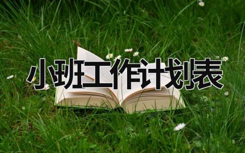 小班工作计划表 (20篇）