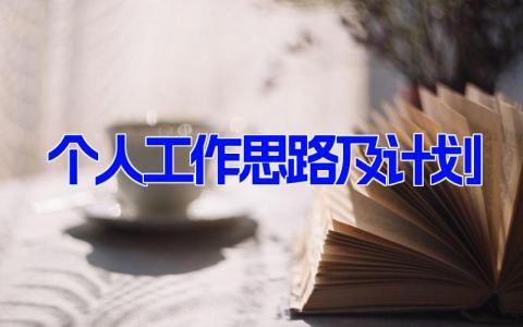 2023最新版个人工作思路及计划(4篇）